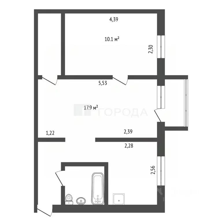 2-к кв. Кемеровская область, Новокузнецк ул. Пирогова, 26 (42.7 м) - Фото 2