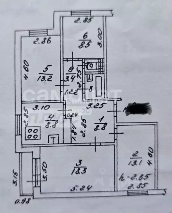 4-к кв. Липецкая область, Липецк Индустриальная ул., 19 (79.0 м) - Фото 2