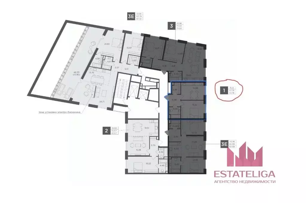 1-к кв. Москва ул. Эдуарда Стрельцова, 2к2 (42.8 м) - Фото 1