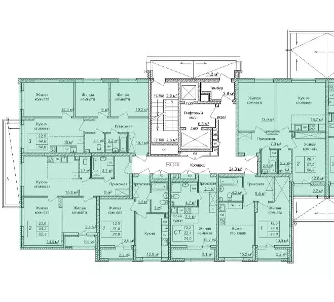 2-к кв. Нижегородская область, Нижний Новгород Кузнечиха Город жилой ... - Фото 2
