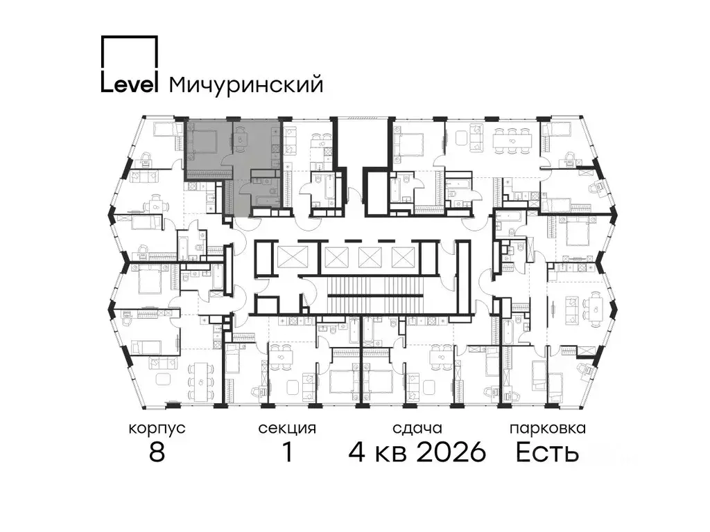 1-к кв. Москва Левел Мичуринский жилой комплекс, к8 (33.5 м) - Фото 1