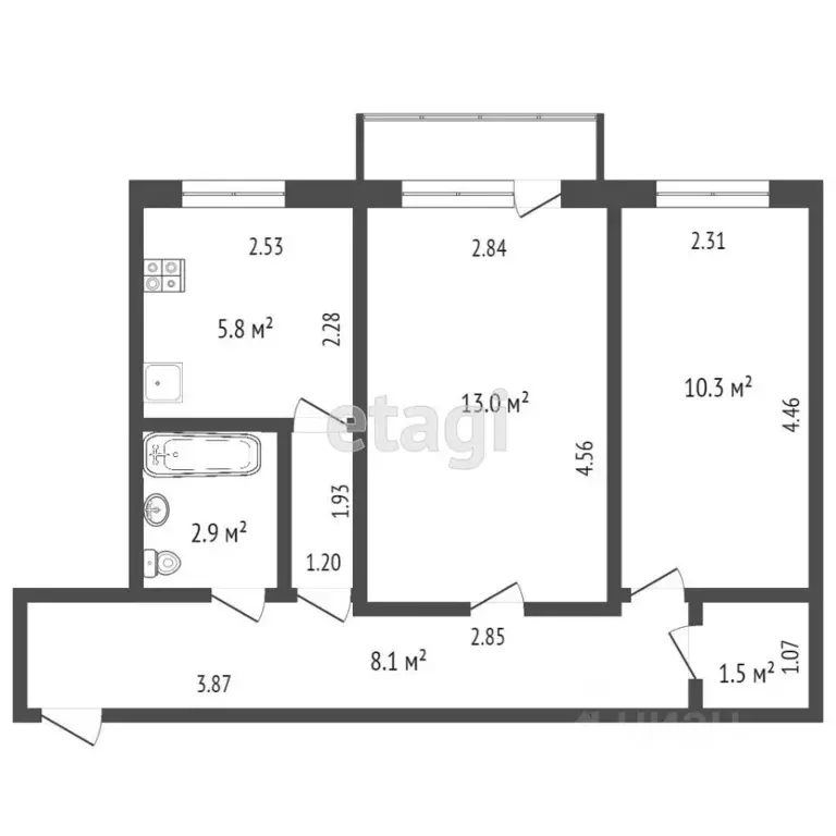 2-к кв. Удмуртия, Ижевск Автозаводская ул., 13 (50.2 м) - Фото 1