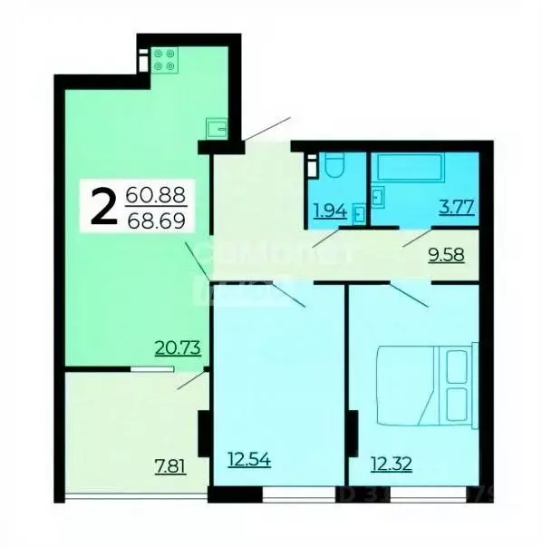 3-к кв. Липецкая область, Липецк ул. Нестерова, 9 (68.6 м) - Фото 0
