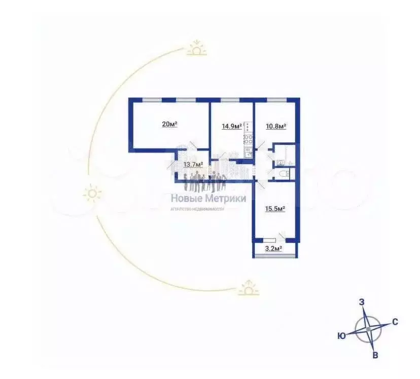 3-к кв. Санкт-Петербург Гаккелевская ул., 27К2 (80.1 м) - Фото 1