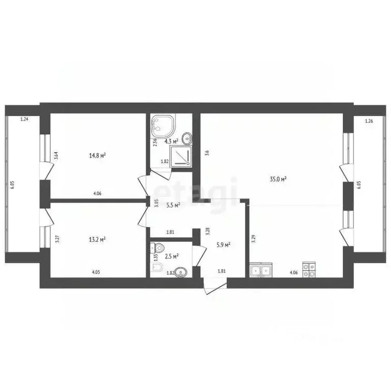 2-к кв. Архангельская область, Котлас ул. Ленина, 128 (81.1 м) - Фото 2