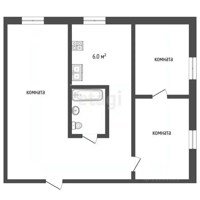 3-к кв. Челябинская область, Миасс Юбилейный пер., 1 (39.6 м) - Фото 2