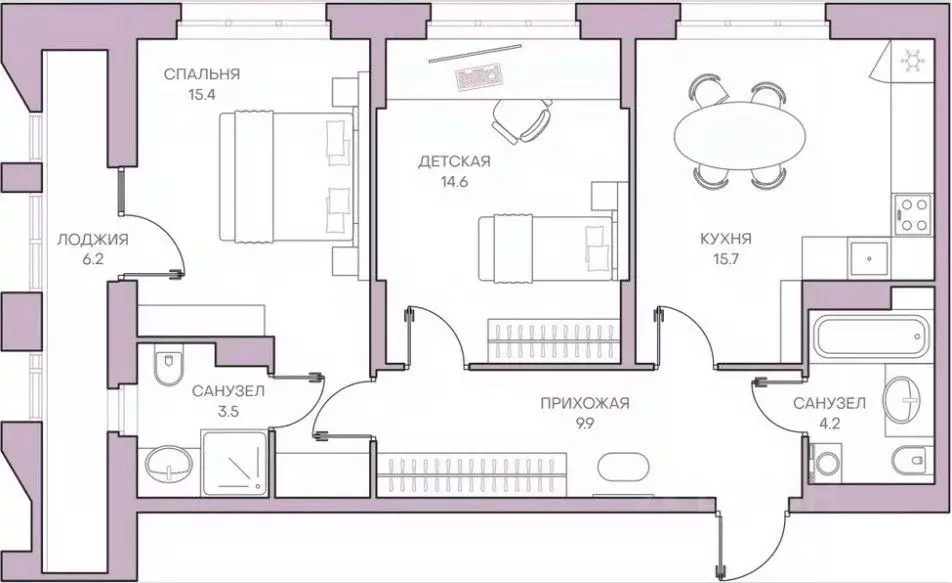 2-к кв. Пензенская область, Пенза Революционная ул., 34 (69.9 м) - Фото 0