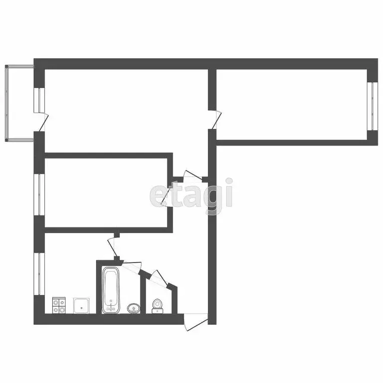 3-комнатная квартира: Саранск, улица Розы Люксембург, 22 (60 м) - Фото 1