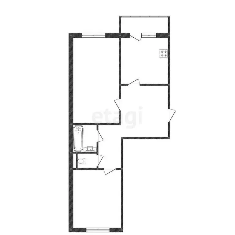 2-комнатная квартира: Кострома, микрорайон Малышково, улица Суслова, ... - Фото 1