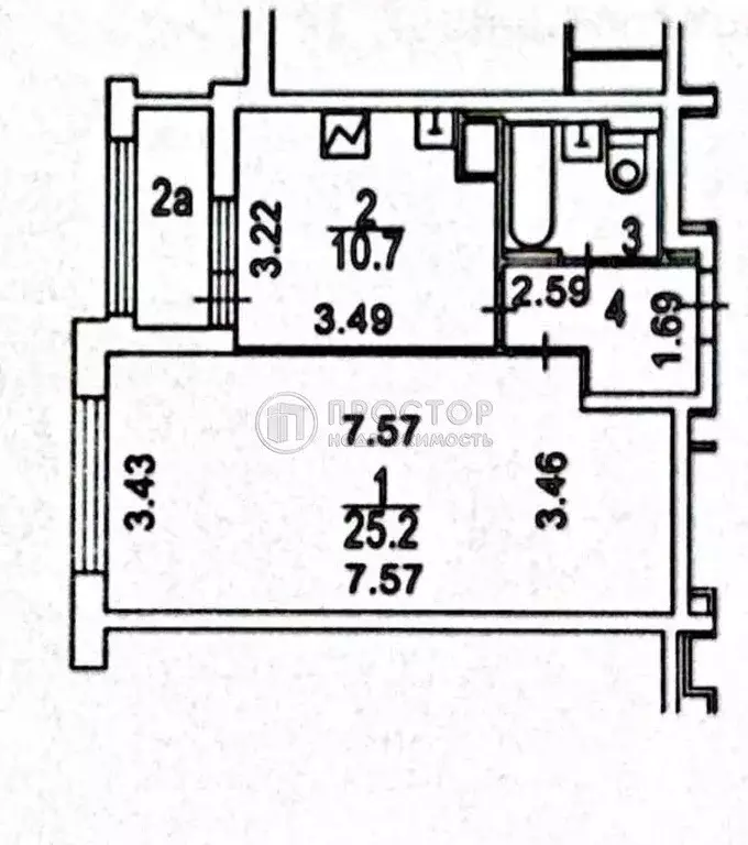 1-к кв. Москва ул. Нижняя Хохловка, 8 (43.3 м) - Фото 2