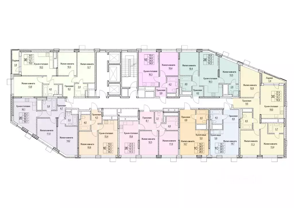 2-к кв. Московская область, Мытищи ул. Академика Каргина, 26А (55.1 м) - Фото 1