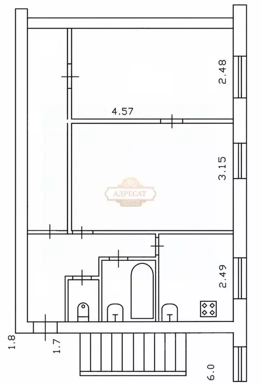 2-к кв. Санкт-Петербург ул. Карпинского, 28К2 (41.0 м) - Фото 2