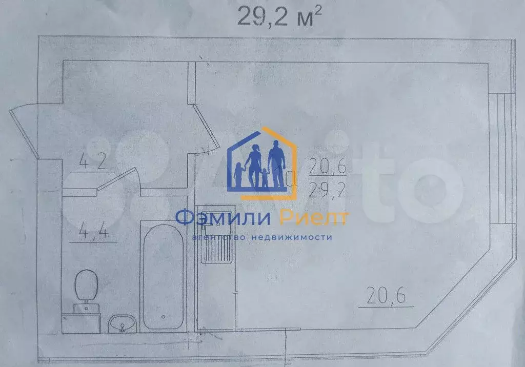 1-к. квартира, 29,3 м, 3/3 эт. - Фото 0