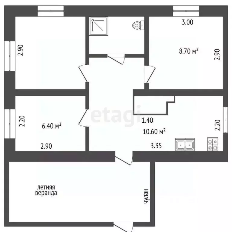 Дом в Кемеровская область, Кемерово пос. Комиссарово, ул. Зейская (35 ... - Фото 2