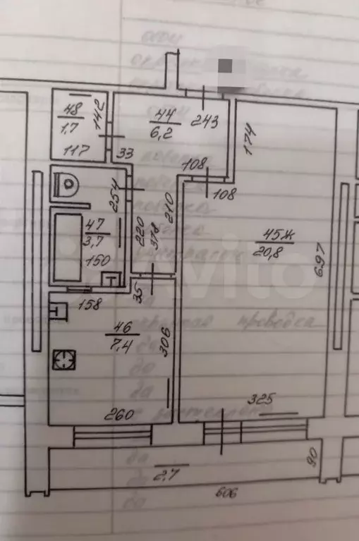 1-к. квартира, 42,5 м, 5/9 эт. - Фото 0