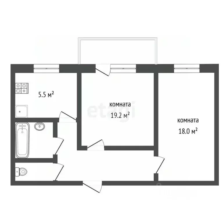 2-к кв. Московская область, Сергиево-Посадский городской округ, пос. ... - Фото 2