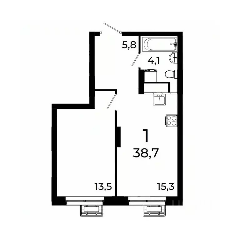 1-к кв. Нижегородская область, Нижний Новгород ул. Коперника, 15 (38.7 ... - Фото 0