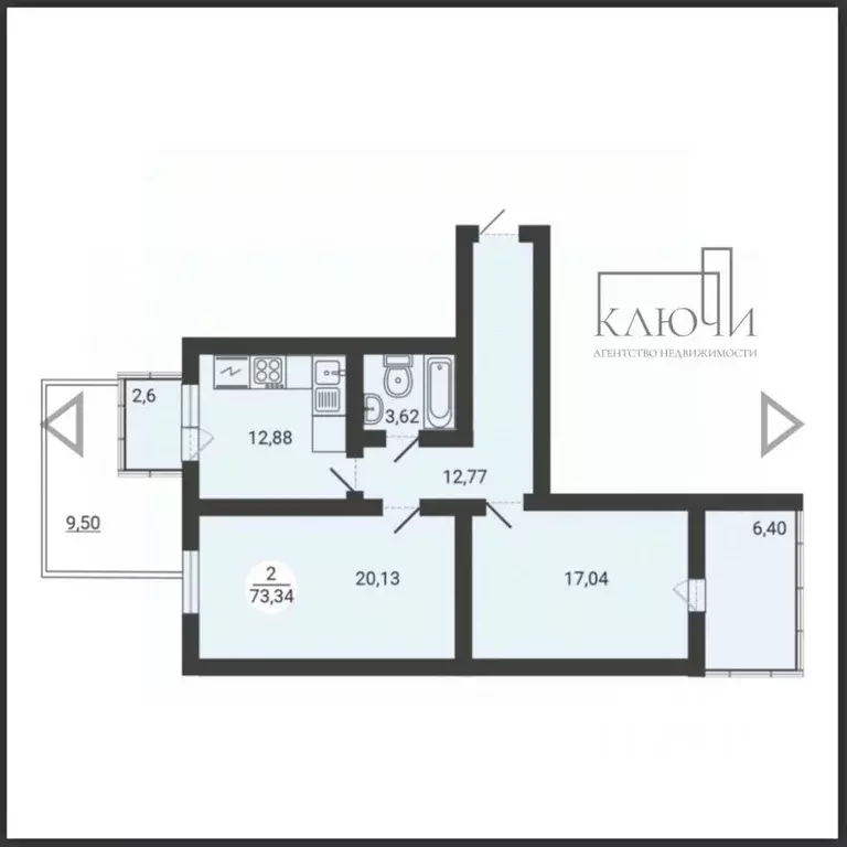 2-к кв. Челябинская область, Магнитогорск ул. Зеленый Лог, 71/2 (66.44 ... - Фото 2