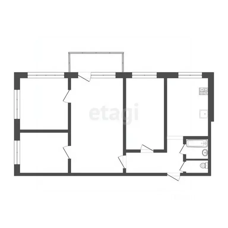 4-к кв. Белгородская область, Белгород ул. Костюкова, 23 (61.0 м) - Фото 1
