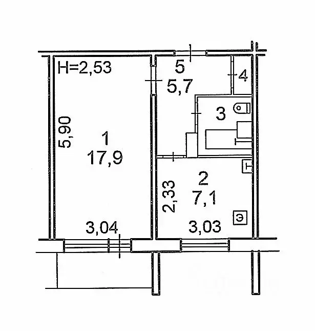 1-к кв. Карелия, Петрозаводск ул. Попова, 6 (34.8 м) - Фото 1