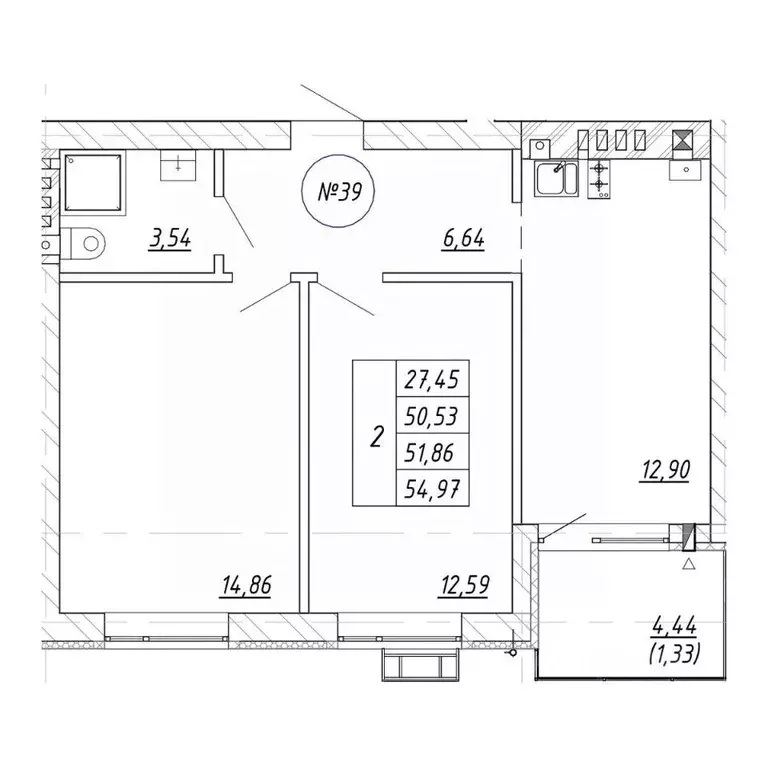 2-к кв. Калининградская область, Зеленоградск  (54.97 м) - Фото 1