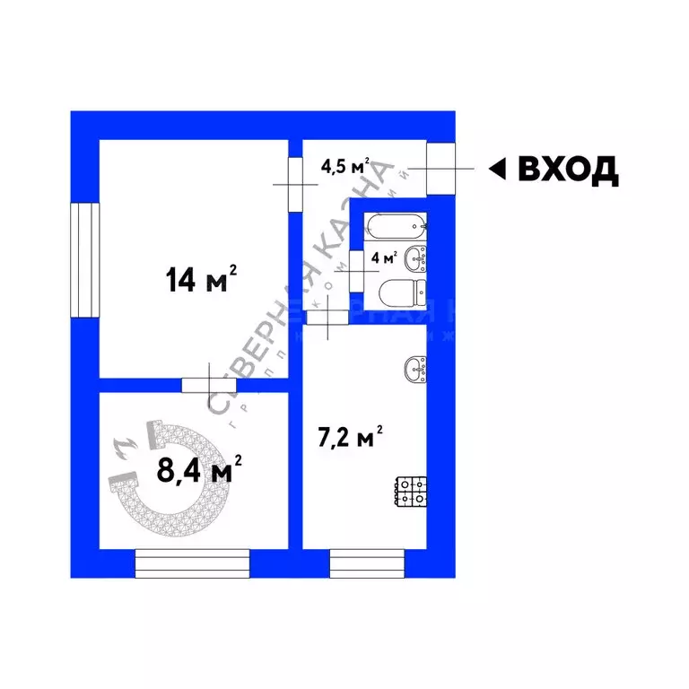 2-комнатная квартира: Екатеринбург, Восточная улица, 72 (36.4 м) - Фото 0