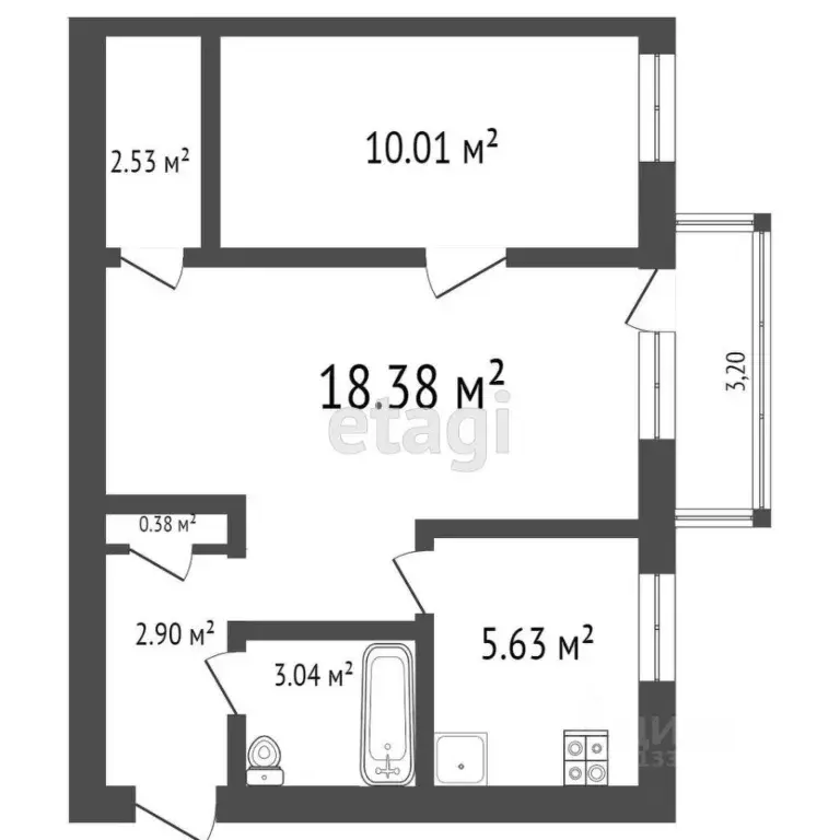 2-к кв. Ульяновская область, Ульяновск Московское ш., 55 (42.9 м) - Фото 1