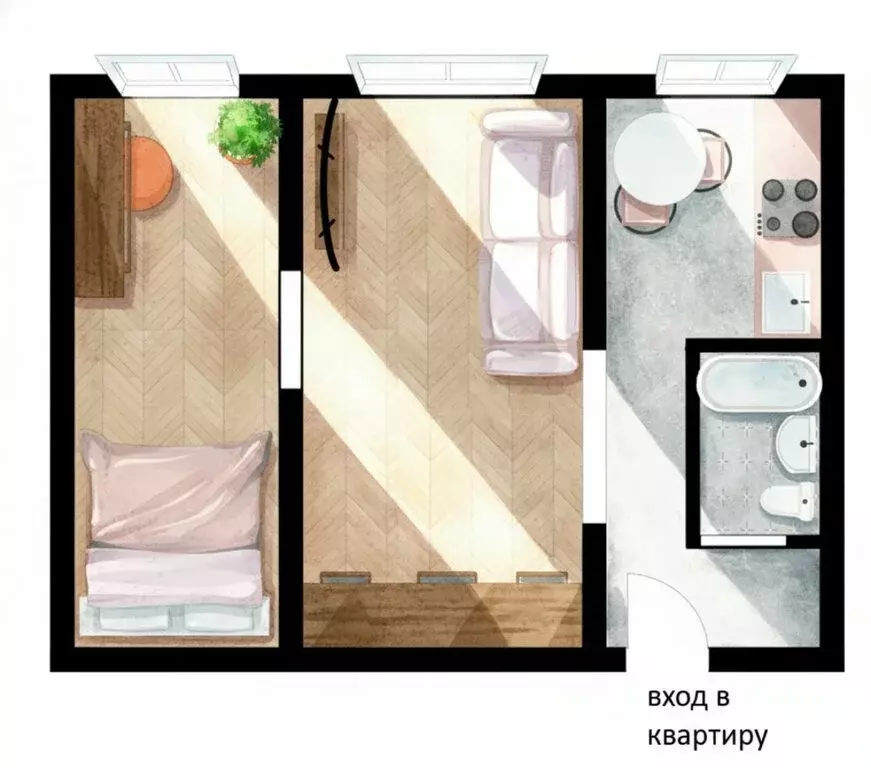 2-комнатная квартира: Чапаевск, улица Ленина, 19 (42.8 м) - Фото 1