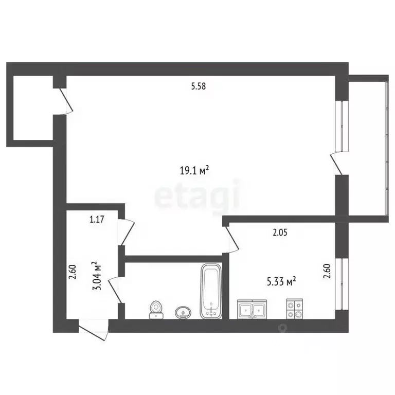 1-к кв. Московская область, Можайский муниципальный округ, д. Горетово ... - Фото 2