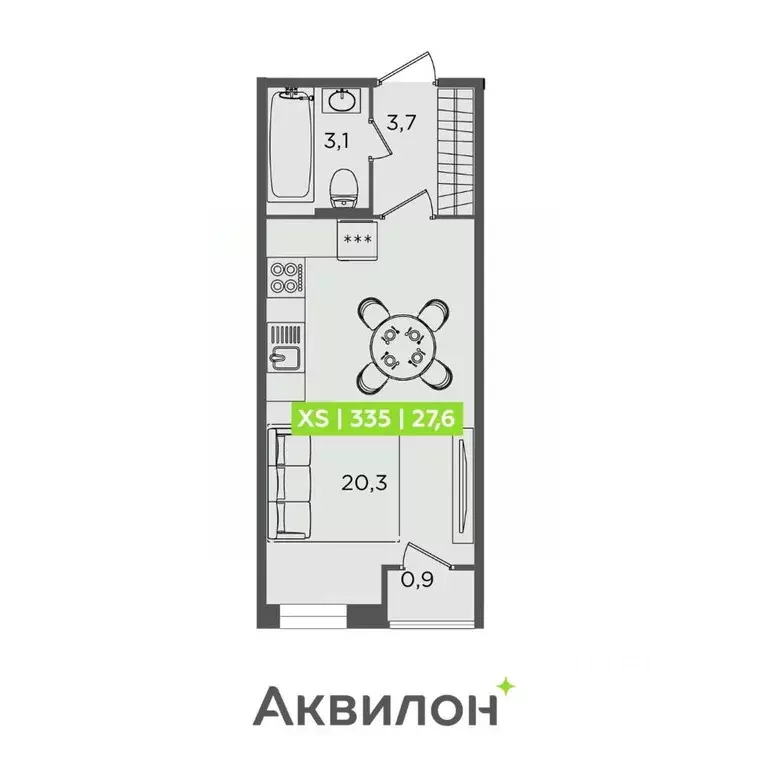 Студия Санкт-Петербург Планерная ул., 87к1 (27.6 м) - Фото 1