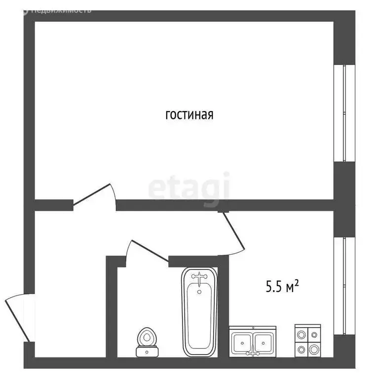 1-комнатная квартира: Ярославль, Волгоградская улица, 59 (30.2 м) - Фото 1