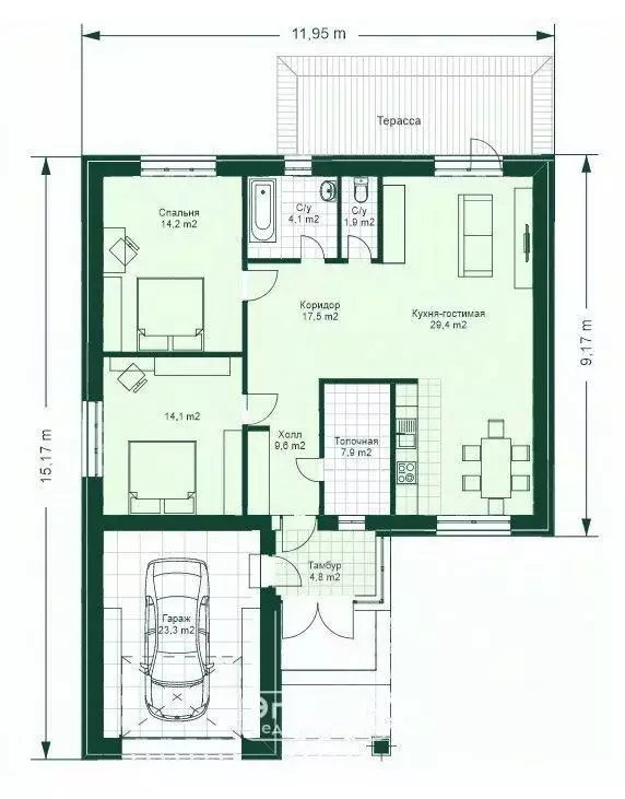 Дом в Курская область, Курский район, Моковский сельсовет, д. Гремячка ... - Фото 1