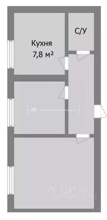 2-к кв. Томская область, Томск ул. Усова, 10 (37.0 м) - Фото 1