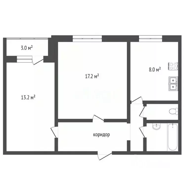 2-к кв. Москва ул. Корнейчука, 32 (52.6 м) - Фото 1
