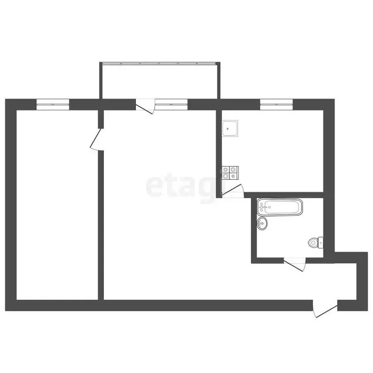2-комнатная квартира: Ишим, улица Рокоссовского, 24 (44 м) - Фото 1