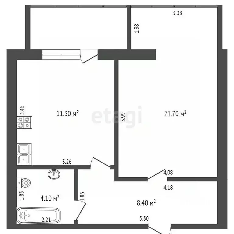 1-к кв. Севастополь ул. Челюскинцев, 57/2 (45.5 м) - Фото 1