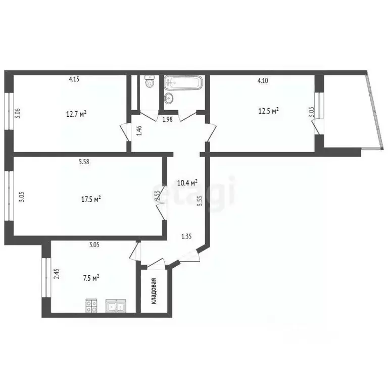 3-к кв. Чувашия, Чебоксары ул. 139-й Стрелковой Дивизии, 18 (66.3 м) - Фото 2