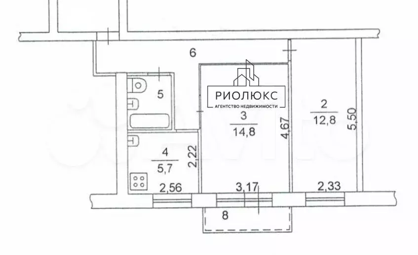 2-к. квартира, 45,2 м, 2/5 эт. - Фото 0