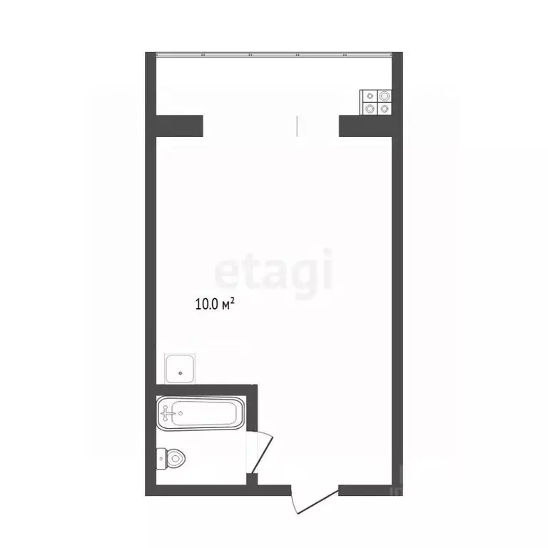 Студия Тюменская область, Тюмень ул. Судостроителей, 36 (12.8 м) - Фото 1