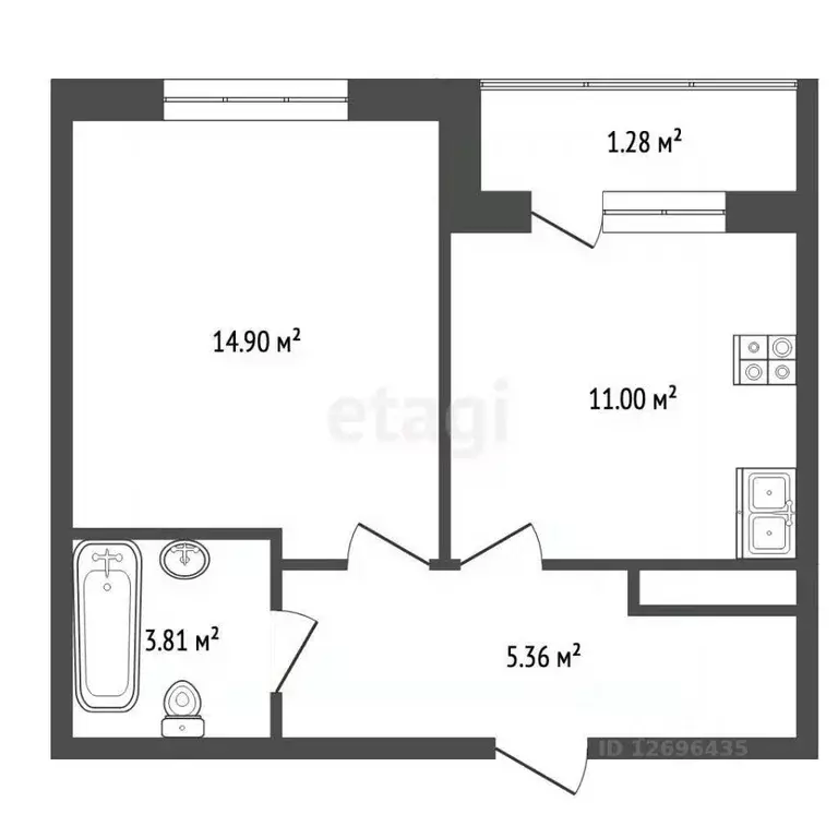 1-к кв. Москва Муравская ул., 46к1 (35.3 м) - Фото 2
