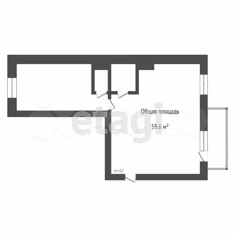 2-к. квартира, 59,6 м, 3/10 эт. - Фото 0
