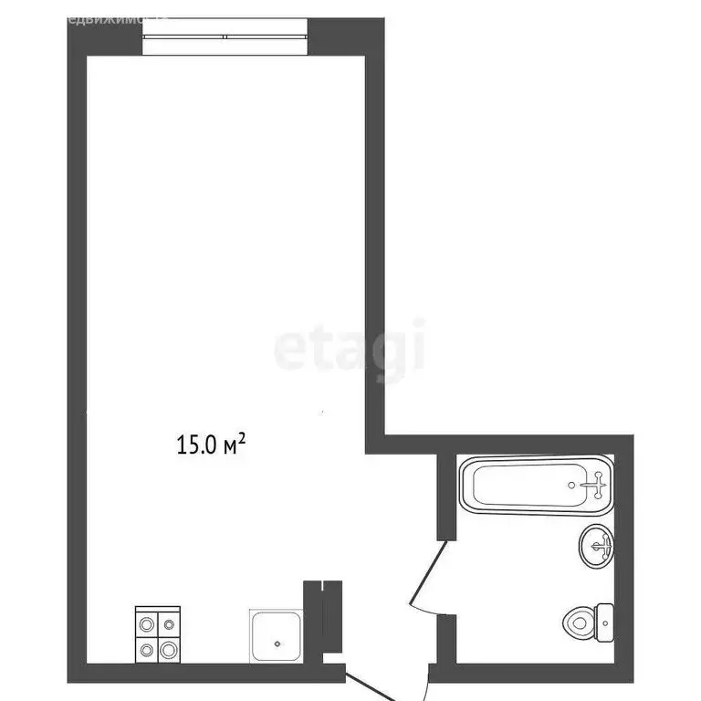 Квартира-студия: Тюмень, улица Алексея Сергиенко, 13 (26 м) - Фото 1