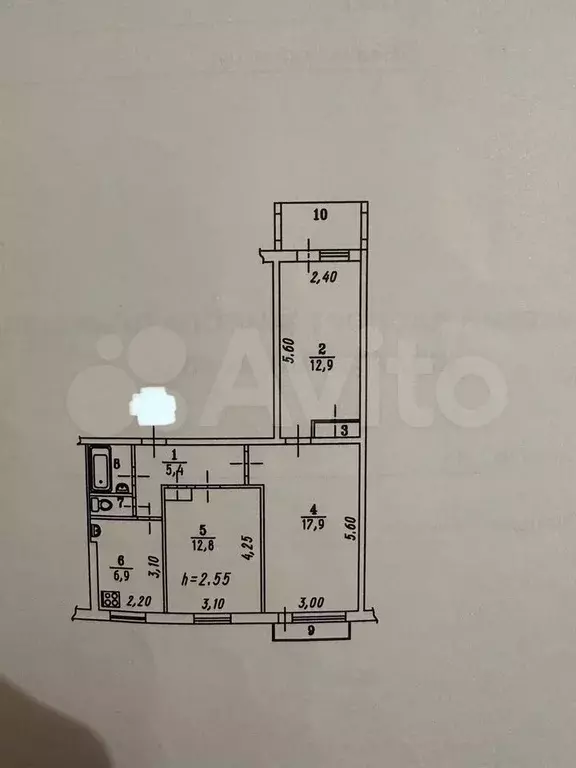 3-к. квартира, 60 м, 3/9 эт. - Фото 0