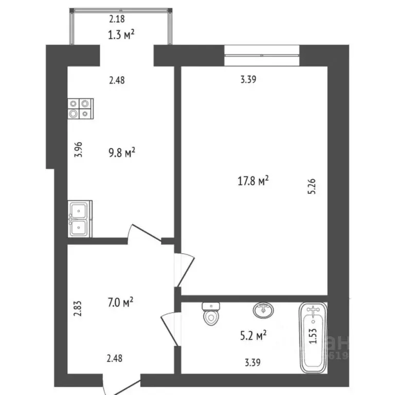 1-к кв. Тюменская область, Тюмень ул. Московский Тракт, 85 (41.9 м) - Фото 2