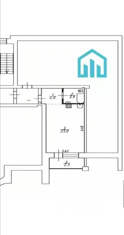 Студия Омская область, Омск ул. Масленникова, 72 (35.0 м) - Фото 2