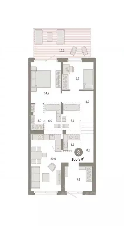 2-к кв. Омская область, Омск ул. Крупской, 11 (105.33 м) - Фото 2
