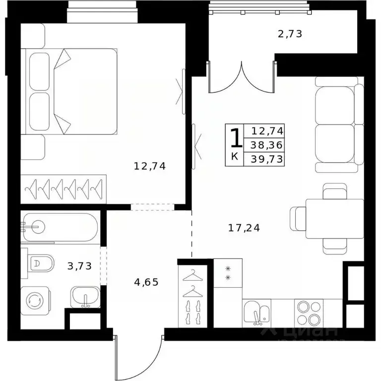 1-к кв. Нижегородская область, Нижний Новгород Ленгородок мкр, Мед ... - Фото 0