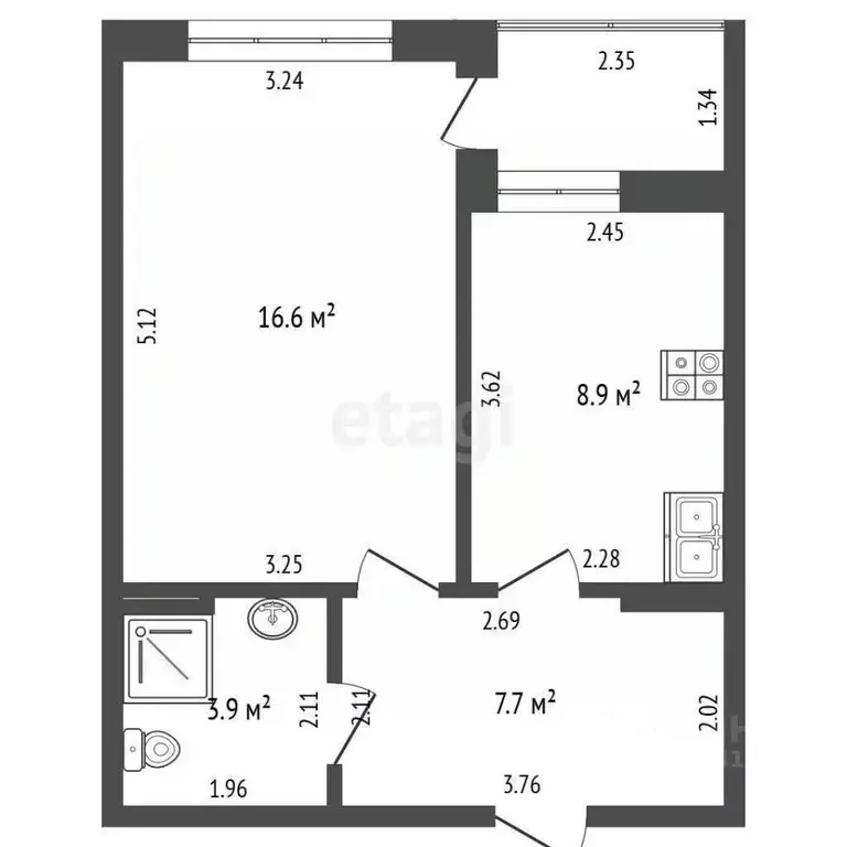 1-к кв. Севастополь ул. Горпищенко, 143к4 (37.1 м) - Фото 2