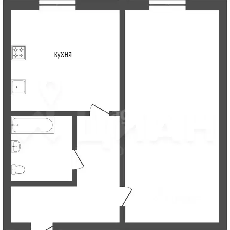 1-к кв. Иркутская область, Ангарск 207/210 кв-л, 11 (31.4 м) - Фото 1