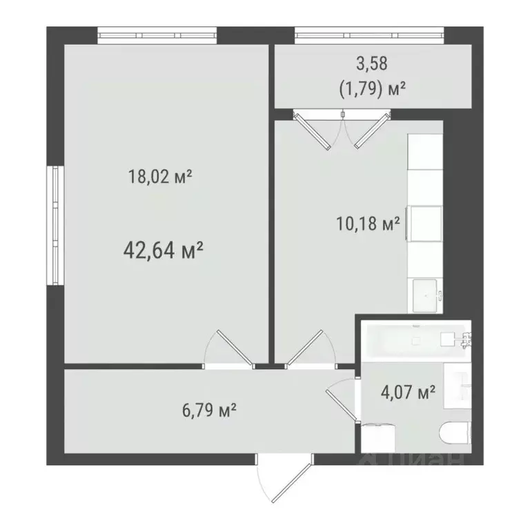 1-к кв. Сахалинская область, Южно-Сахалинск ул. Ленина (40.85 м) - Фото 0